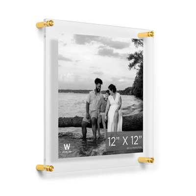 Clear UV-Grade Acrylic Modern Floating Picture Frame - Gold