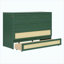 Grand lit escamotable avec grands tiroirs de rangement, conception peu encombrante, finition verte
