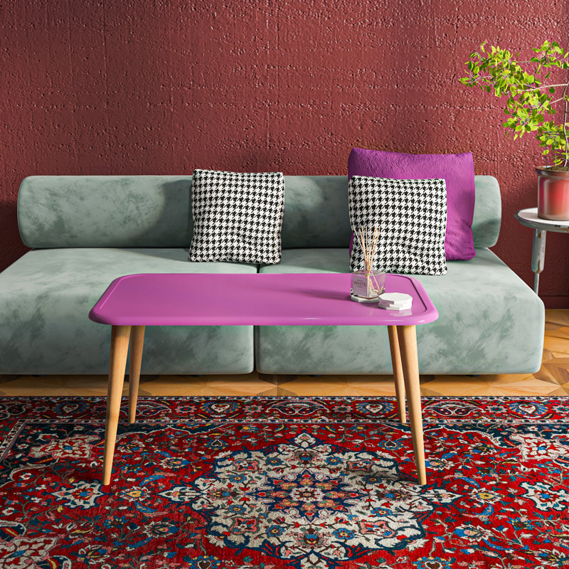 Deandra 89.5cm W Coffee Table, Purple