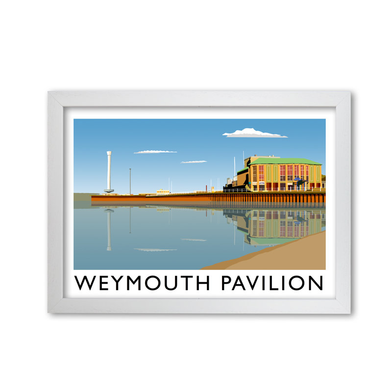 Weymouth Pavilion by Richard O'Neill - Print, White Framed, 21cm H x 29.7cm W x 3cm D