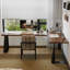 Bureau brun en bois massif en forme de L + fer-108839991-108839993