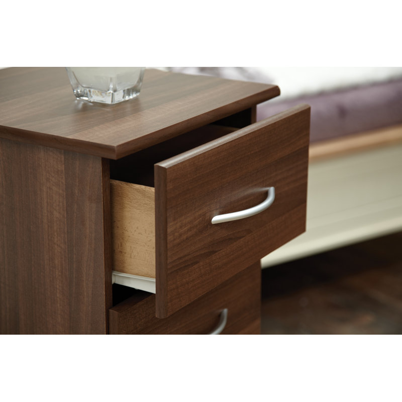 Tabatha 39.5cm W Manufactured Wood Bedside Table, Walnut