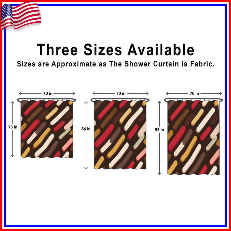 Rideau de douche Diagonal Stripes, L 70 po x H 93 po