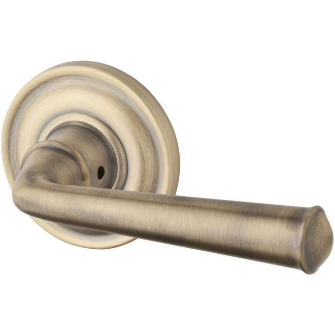 Federal Passage Door Lever with Traditional Round Rose, Right, Venetian Bronze