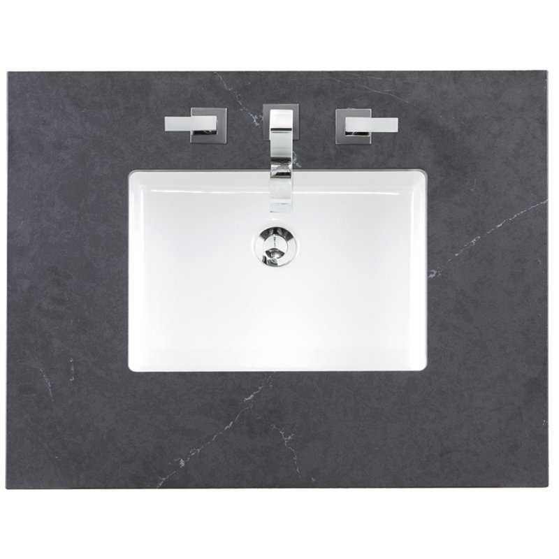 Brittany 30'' W Single Vanity, Charcoal Soapstone, 8" Widespread, Saddle Brown