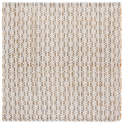 Natural Fiber 225 Hand Loomed Jute; Wool; Pet No Pattern Rug in Natural/Blue