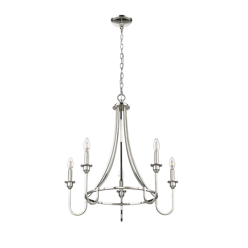 Lustre à 5 lumières Artemis, Nickel poli