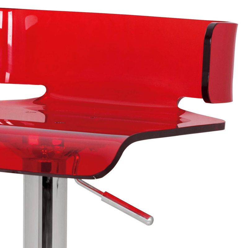 Tabouret réglable en rouge et bas pour bar élégant avec fonction pivotante à 360 °