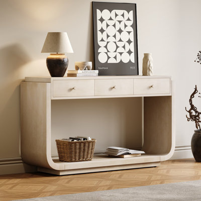 Console Naun 55,04 po, 3 tiroirs de rangement