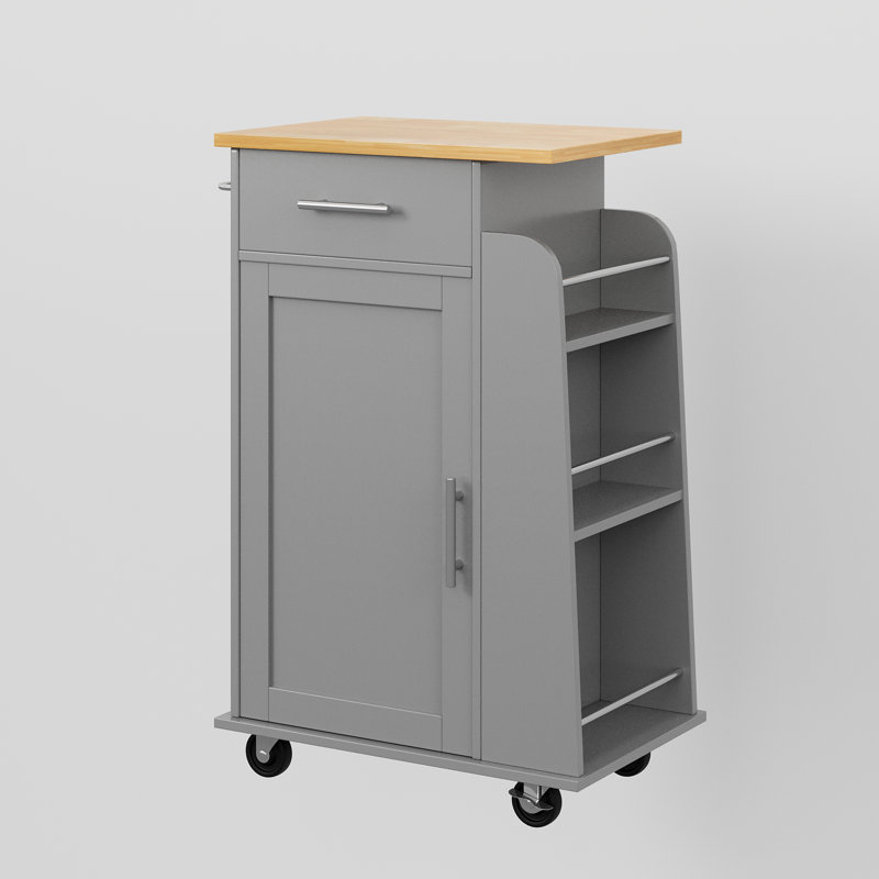 Mindert Kitchen Island Cart, Gray