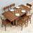 63" Farmhouse Dining Table Wooden Kitchen Table with Shelves for 6 to 8