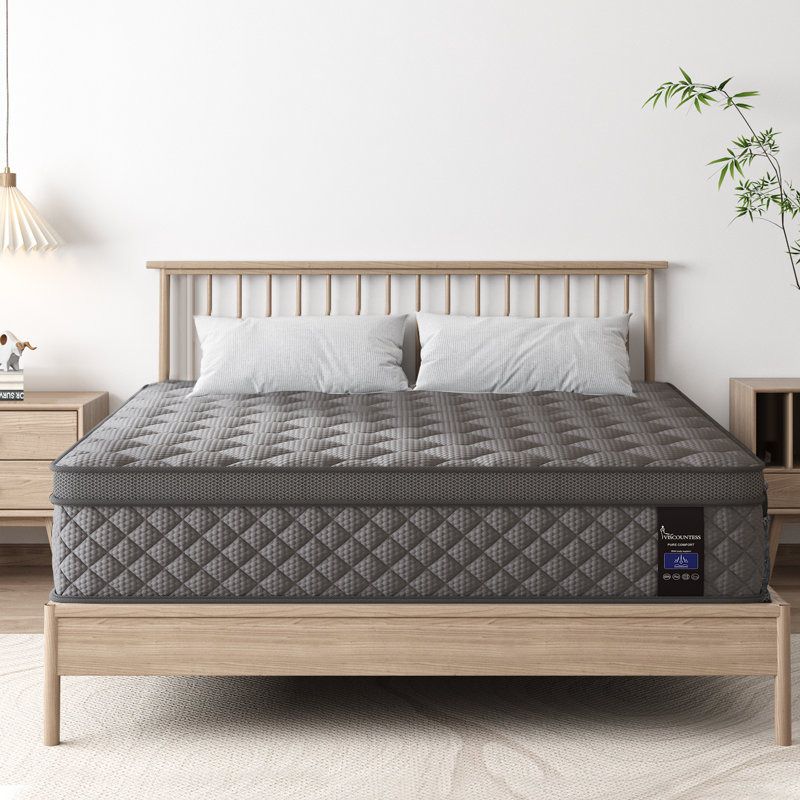 Medium-Firm And Euro Top  Cooling Memory Foam Hybrid Mattress and bed In A Box, Queen, 10"