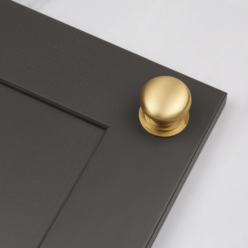 Satin Brass Cup Handle, 38mm Knob