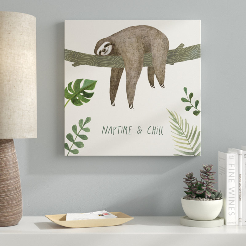 Sloth Sayings II by Victoria Borges - Wrapped Canvas Painting Print, Wrapped Canvas, 51cm H x 51cm W