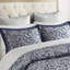 Ensemble de couette 12 pièces King bleu marine, draps doux 100 % coton, couette élégante à motif cachemire, 2 taies d'oreiller carrées, coussins décoratifs, cache-sommier inclus. Magnifique motif.