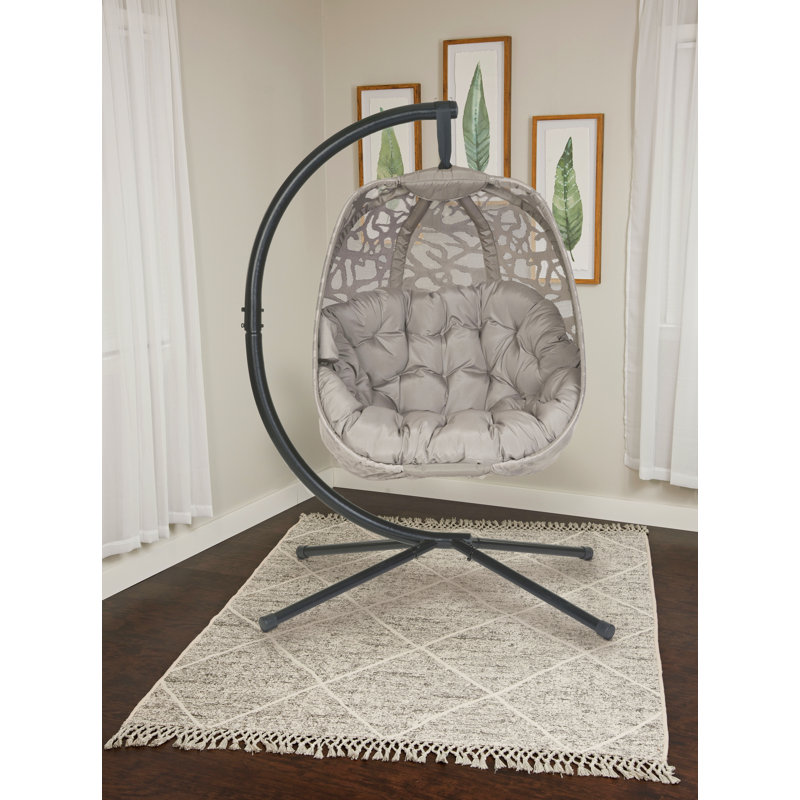 Spanish Gray Hanging Egg Chair with Cushions