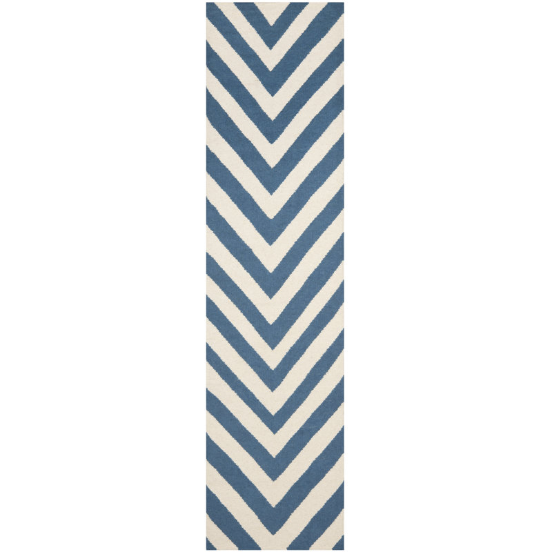 Leilani Chevron Wool Hand Woven Area Rug, Runner 76 x 244 cm