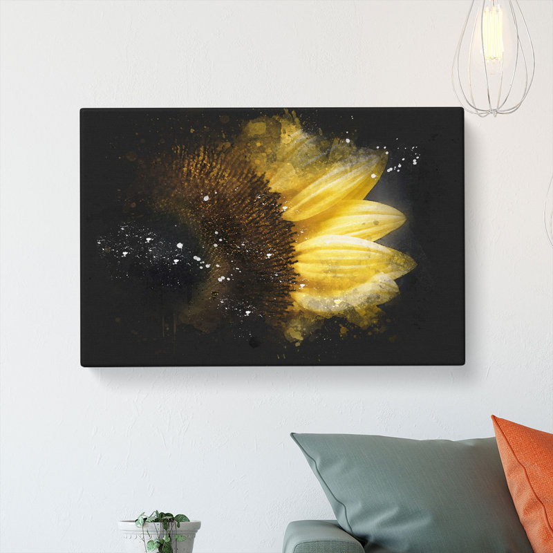 Yellow Sunflower Rising - Wrapped Canvas, 35cm H x 50cm W x 3cm D