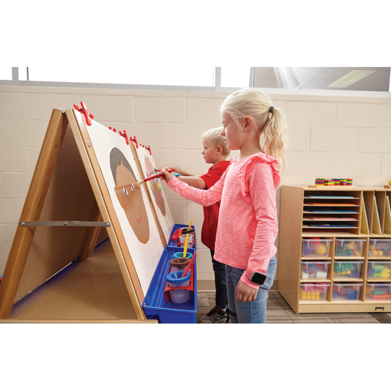 Black Laminate Kids Art Center with Storage Shelves