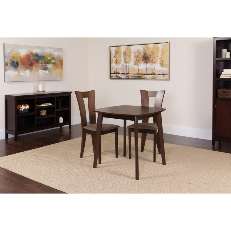 Solid Wood Top Four Leg Dining Set, Espresso