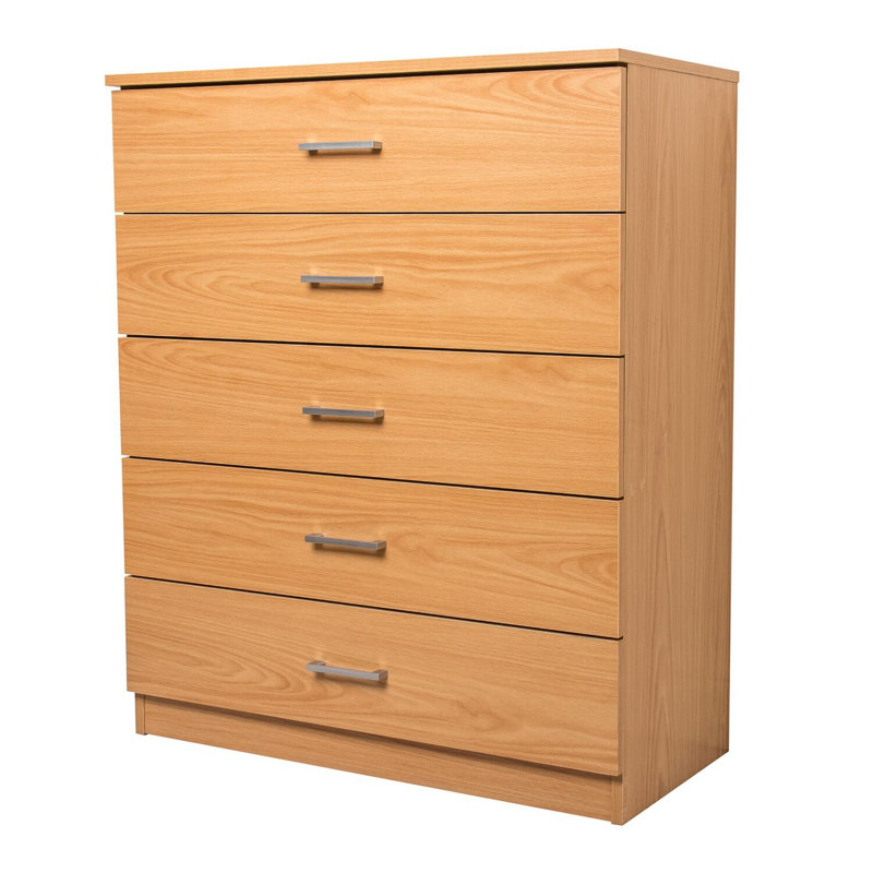 Farid 75 cm W Chest of 5 Drawers, Beech