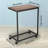Summerlee C Shaped Bed Side Table with Wheels, Slide Under Sofa Table or Use as Laptop Table