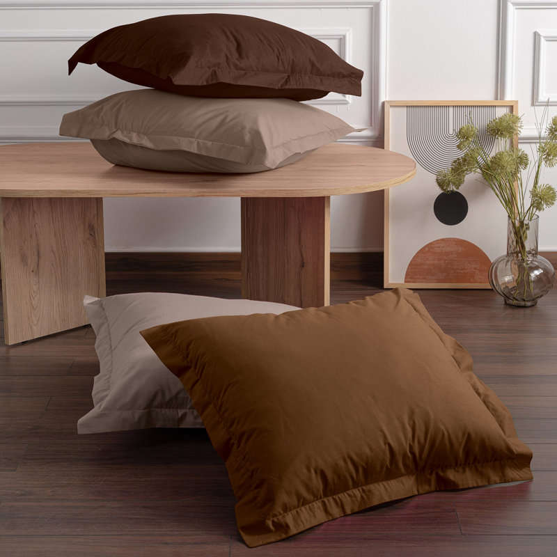 Ensemble de taie d'oreiller Oxford (2 pièces), Brun