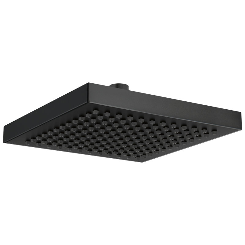 Universal Showering Components Square Single-Spray Rain Shower Head, Rainfall Shower Head 1.8 GPM, Matte Black