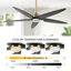 Ventilateur de plafond en bois massif à 5 pales Chanille avec lumière DEL et télécommande-1492052471-1492052468-1492052470