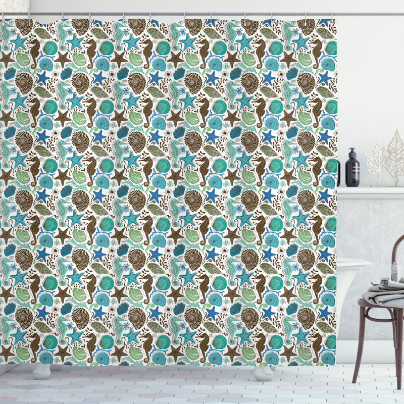 Shower Curtain with Hooks Included, 105"H x 69"W