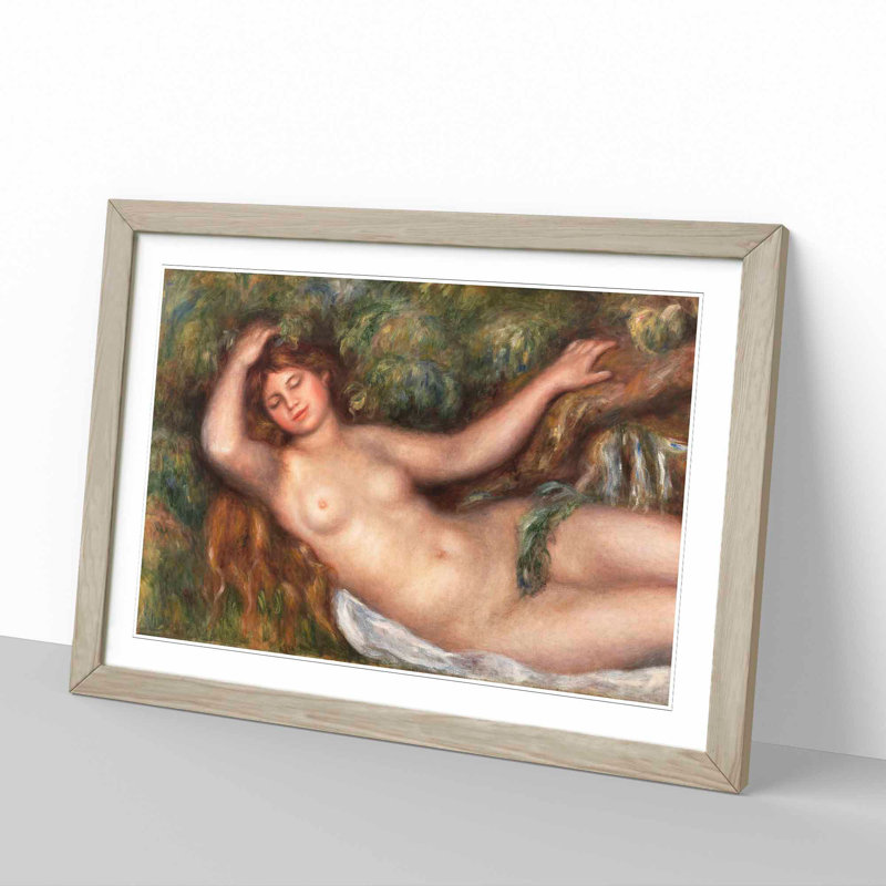 Reclining Nude by Pierre-Auguste Renoir - Picture Frame Painting, Oak Framed, 36cm H x 48cm W x 2cm D