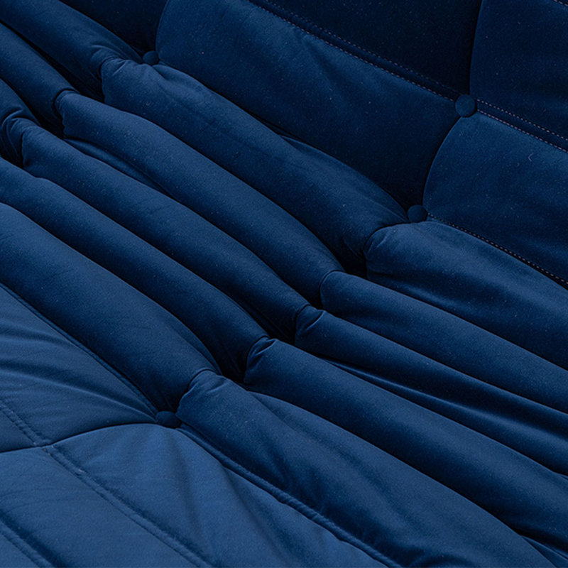 Cozy Modern Lounge 2 Seater, Blue Microfiber / Microsuede