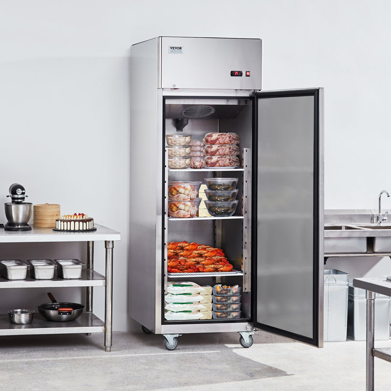 VEVOR 19.32 Cu. Ft. Stainless Steel Reach-In Freezer with Auto-Defrost