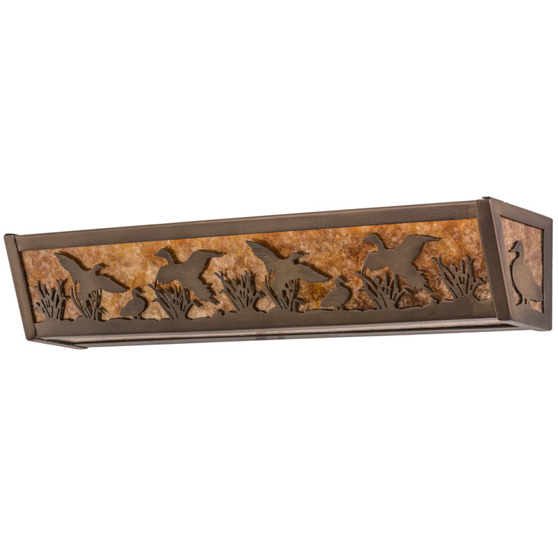 Rustic Lodge 4 - Light Bath Bar, Antique Copper, Amber