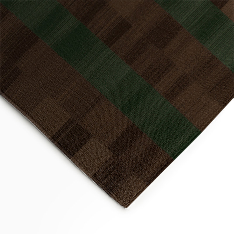 Tapis d'intérieur et d'extérieur à carreaux brun, Rectangle 5 pi x 7 pi