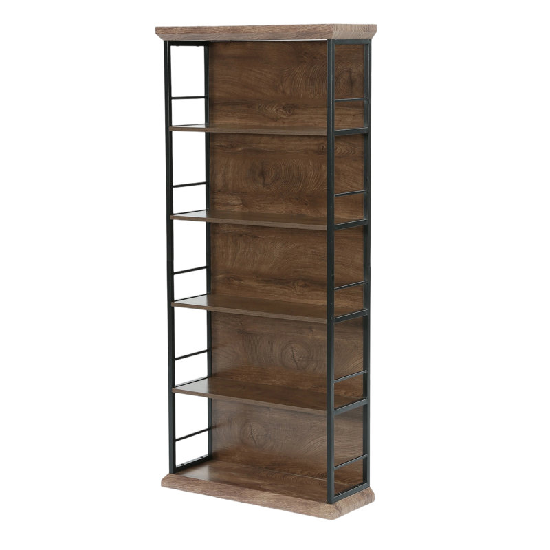 70.86" H 5 Tier Standard Bookcase Bookshelf With Storage For Living Room, Home Office