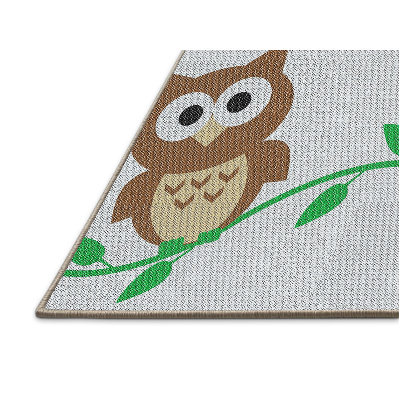 Tapis vert/brun tissé à la machine, Rectangle 3 pi x 5 pi