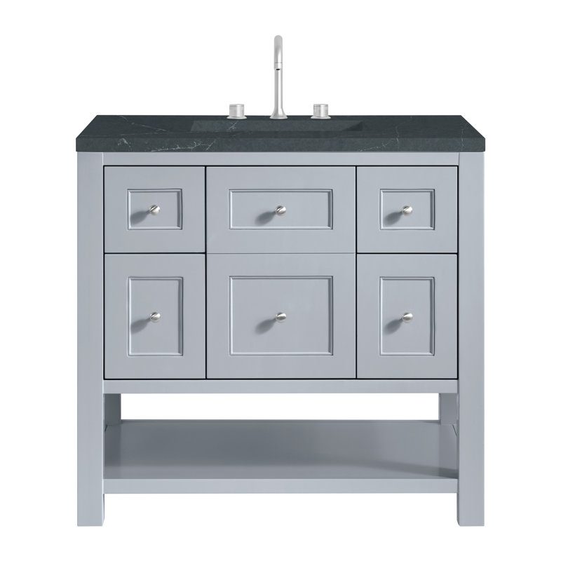 Breckenridge 36 in. Single Vanity, Serenity Blue, Charcoal Soapstone, 8" Widespread