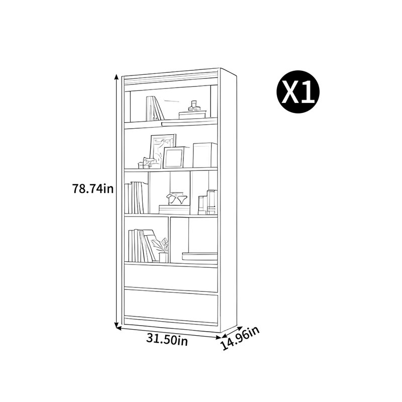 Bibliothèque de rangement de style européen