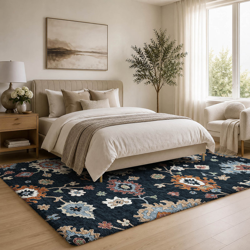 Tapis Oushak Dream Shag ADS753, lavable à la machine, de qualité supérieure, Black, 10' x 14'