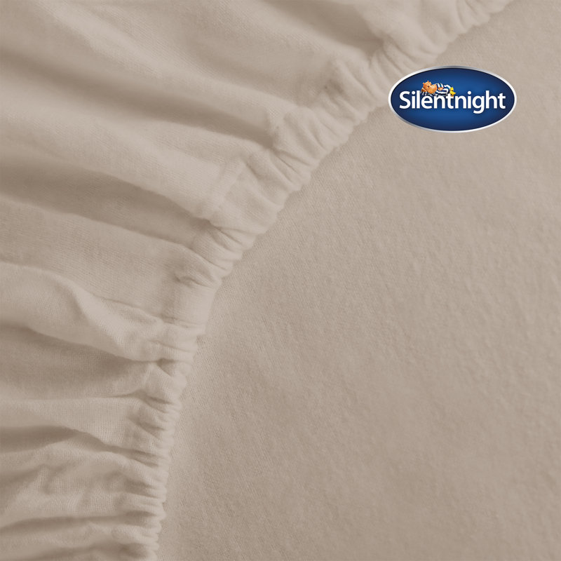 Silentnight Brushed Cotton Fitted Sheet, Natural, Kingsize (5')
