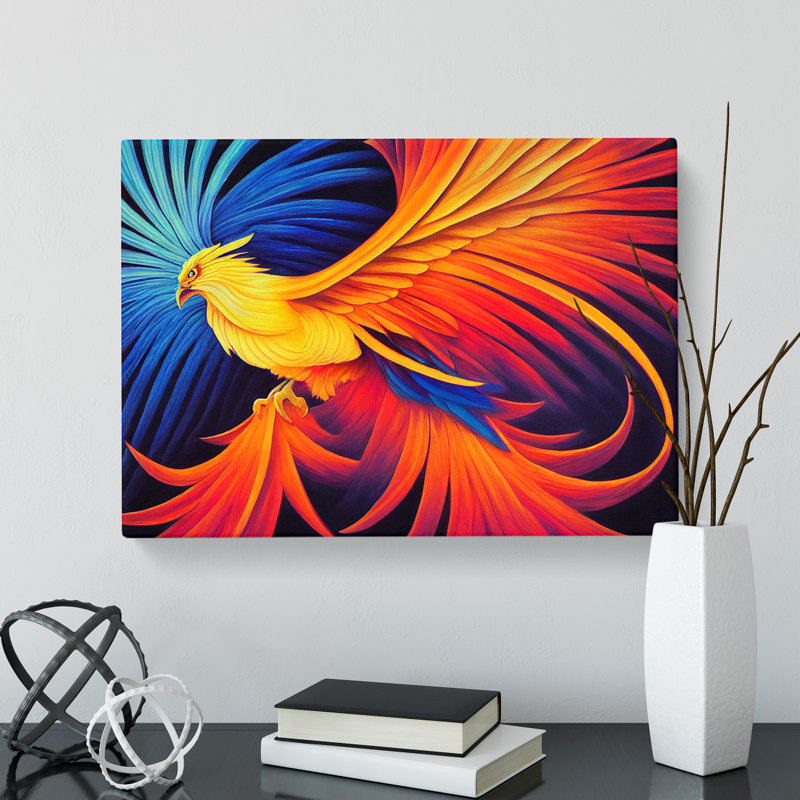 Sublime Phoenix Bird Abstract - Wrapped Canvas, 50cm H x 76cm W x 3cm D