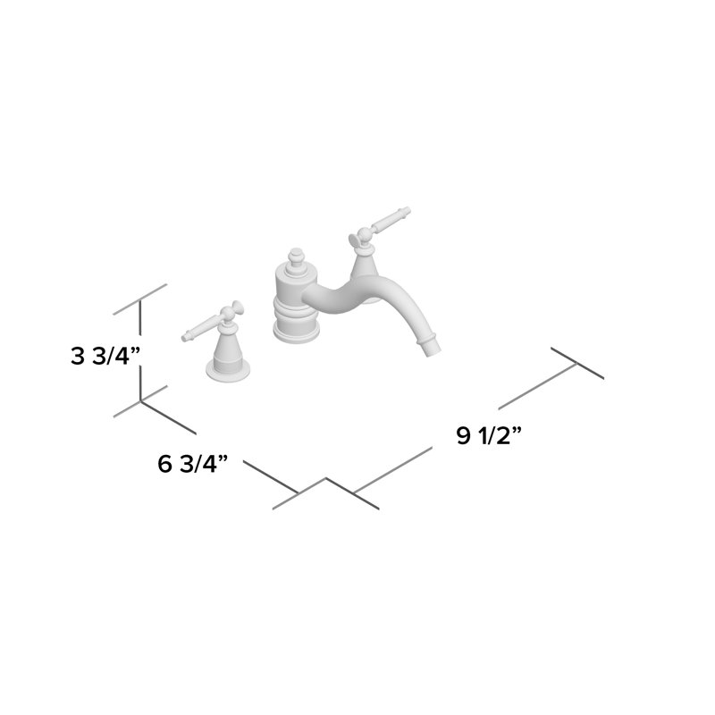 Garniture de robinet de bain antique pour valve à haut débit à fixer sur le plateau avec poignées levier, valve non incluse