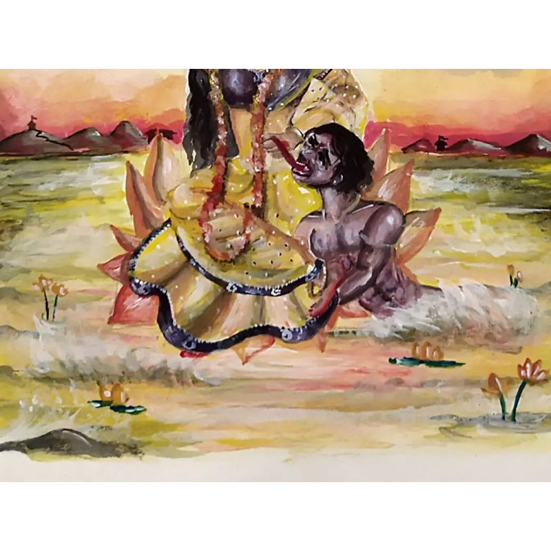 Devi Bagalamukhi | Acrylique sur papier | Peinture d'Ankit Bagde