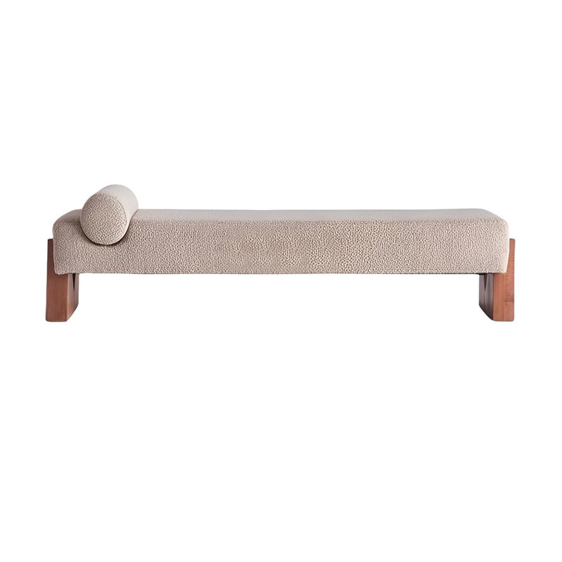 Banc rembourré en mélange de polyester Nilan, Café