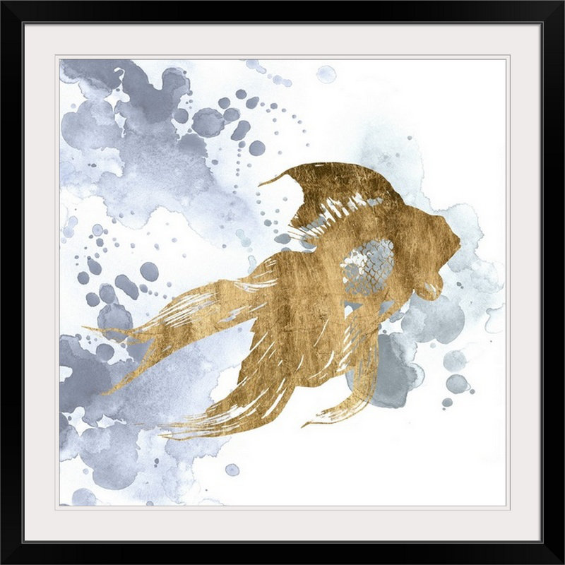 « viii », reproduction d’impression dépilée Gilded Splash, H 28 x l 28 po x P 1 po, Cadre noir