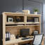 Ensemble de bureau d'ordinateur rectangulaire avec huche 2 pièces