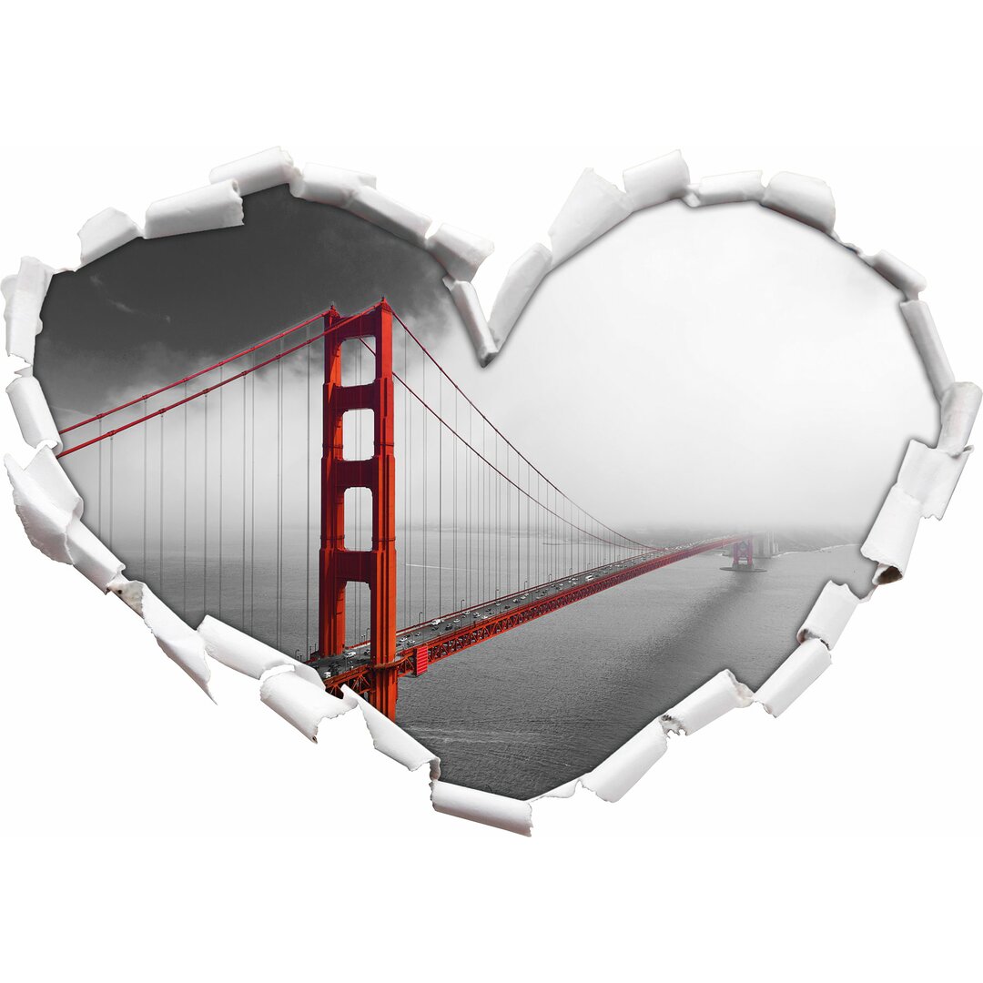 Wandtattoo Rote Golgen Gate Bridge in San Francisco