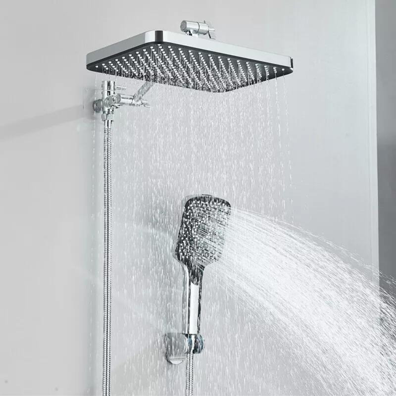 13-Inch Rainfall Shower Head with 4-Mode Handheld Spray & Adjustable Arm, Chrome
