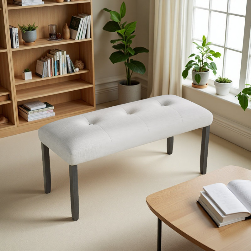 Banc rembourré capitonné, bancs de chambre à coucher modernes, bancs de salle à manger rembourrés, banc de bout de lit en tissu pour le vestibule de la salle à manger de la chambre à coucher